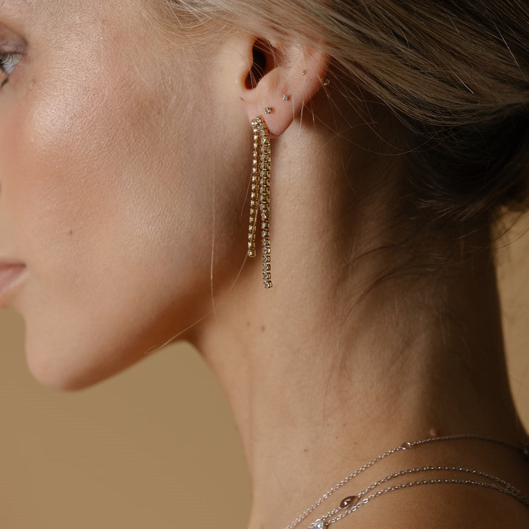 Aretes cascada triple