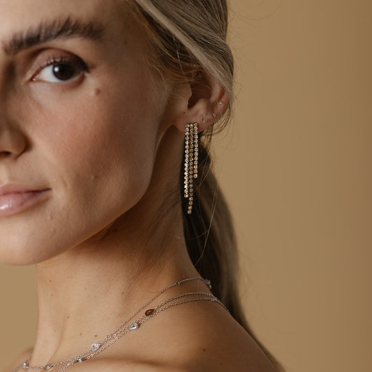 Aretes cascada triple