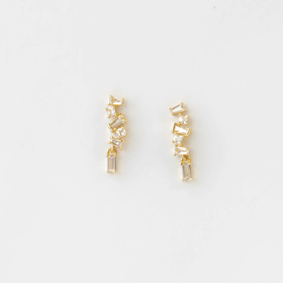 Aretes baguette oro 10k