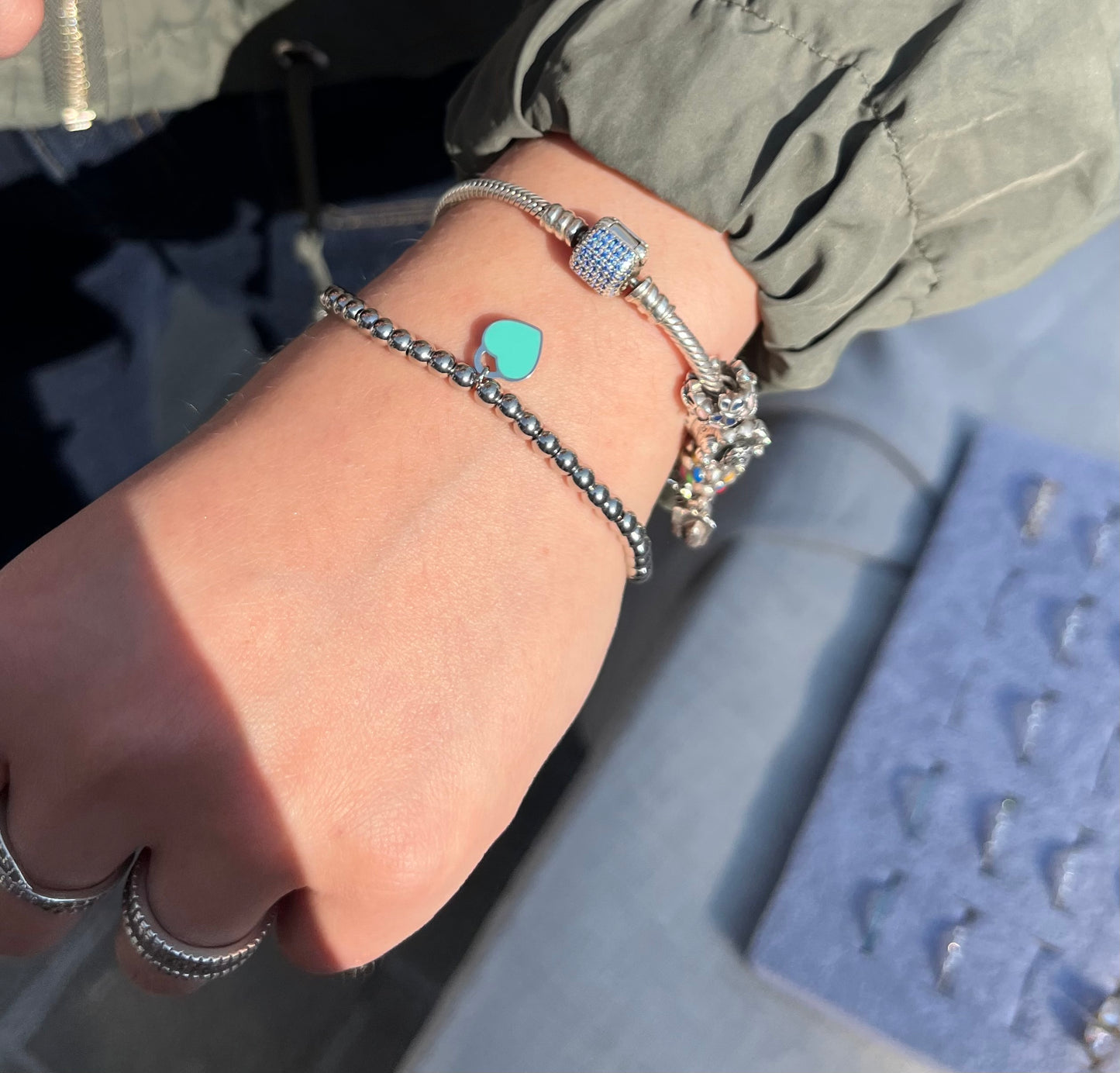 Pulseras corazón esmalte