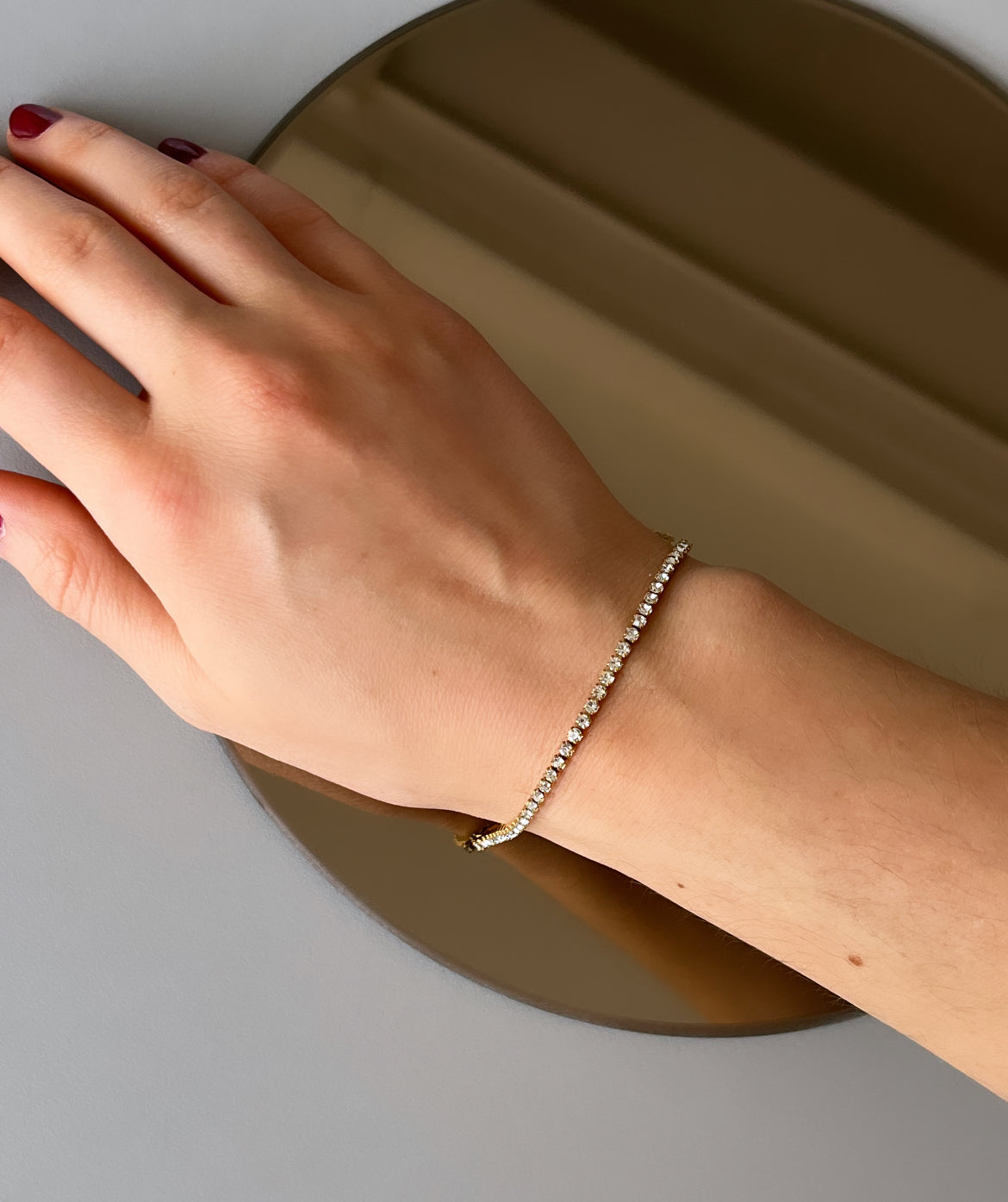 Pulsera tennis dorada