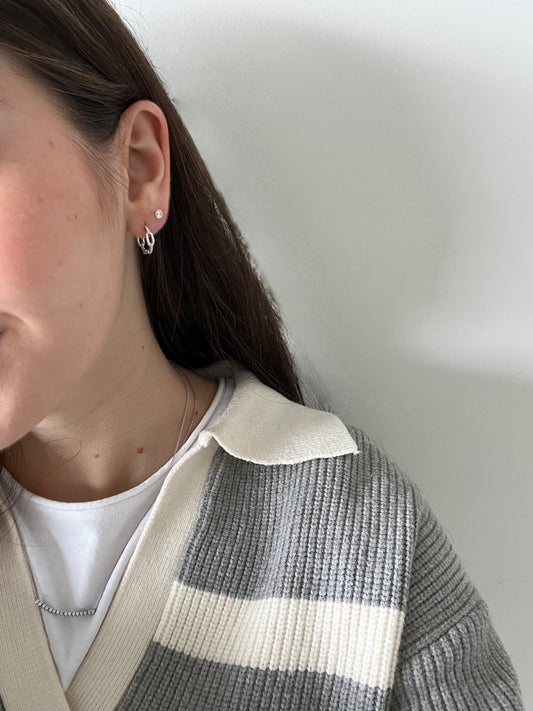 Arracadas cadena plateada