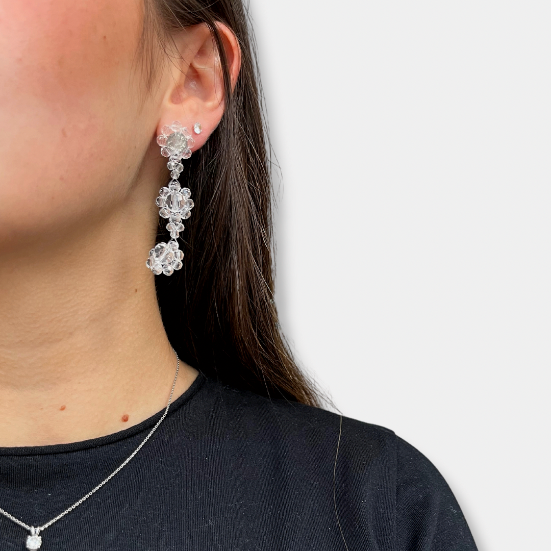 Aretes flor cristal