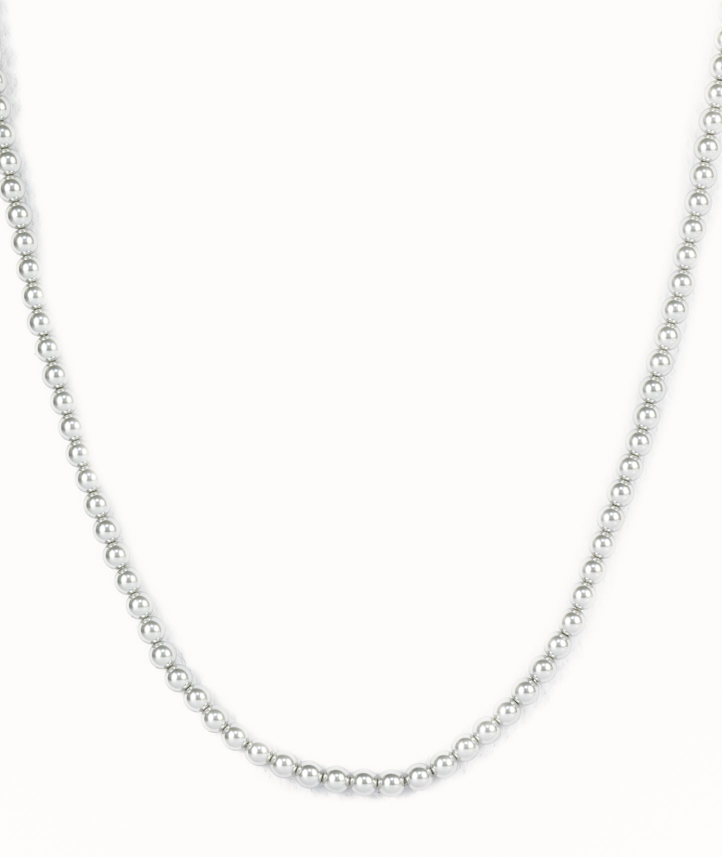 Collar perlas grandes plateado