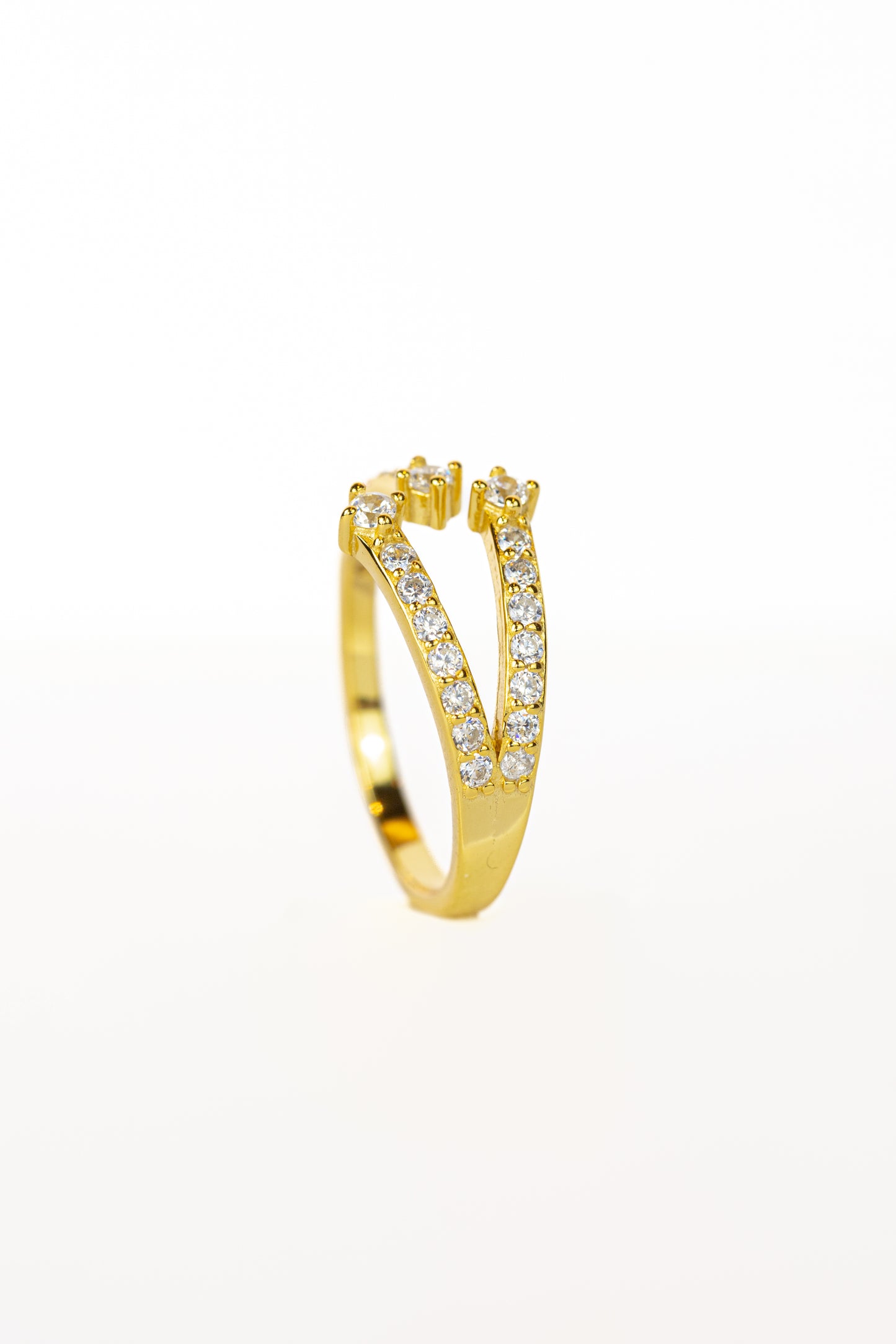 Anillo lineas con zirconias