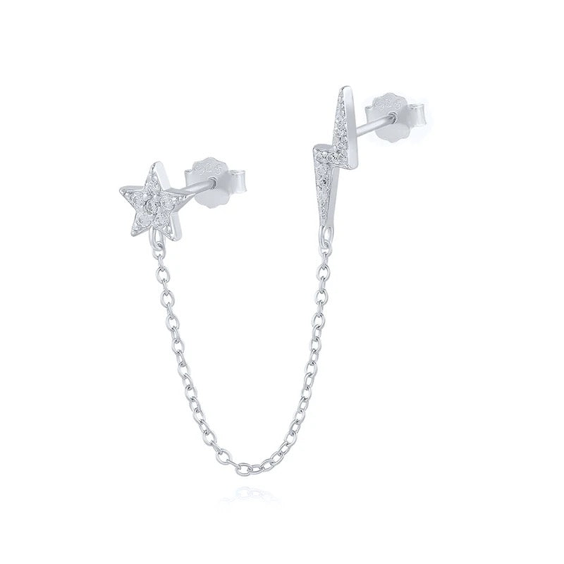 Piercing cadena con estrella y rayo