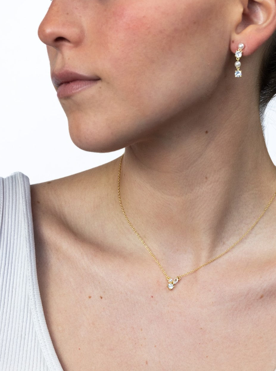 Collar zirconias y perla