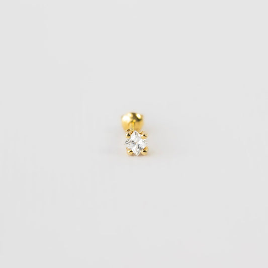 Broquel zirconia chica oro 14k