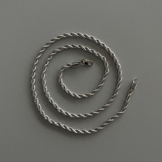 Collar Cadena torcida plateado