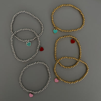 Pulseras corazón esmalte