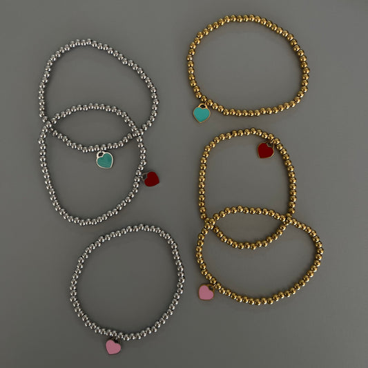 Pulseras corazón esmalte