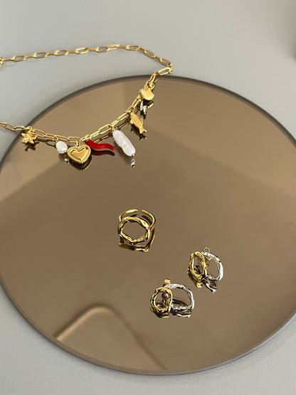 Aretes aros combinados