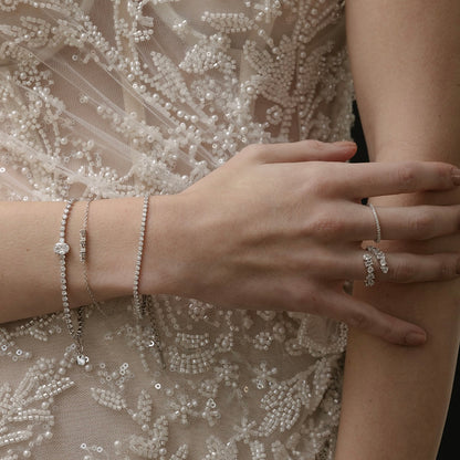 Pulsera óvalo plateada