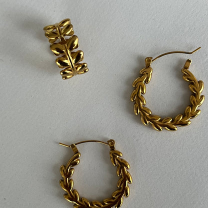 Set hojas doradas
