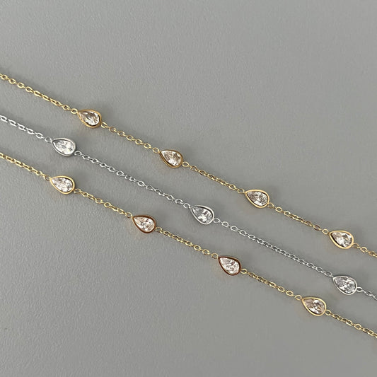 Pulsera zirconias de gota