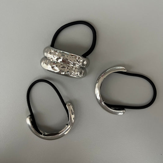Set hair cuffs plateados