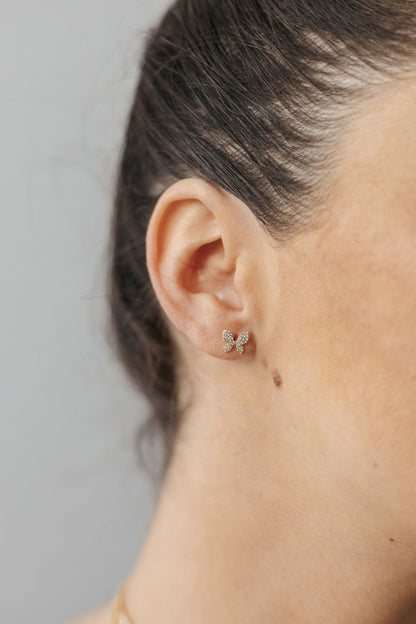 Aretes mariposa oro 10k