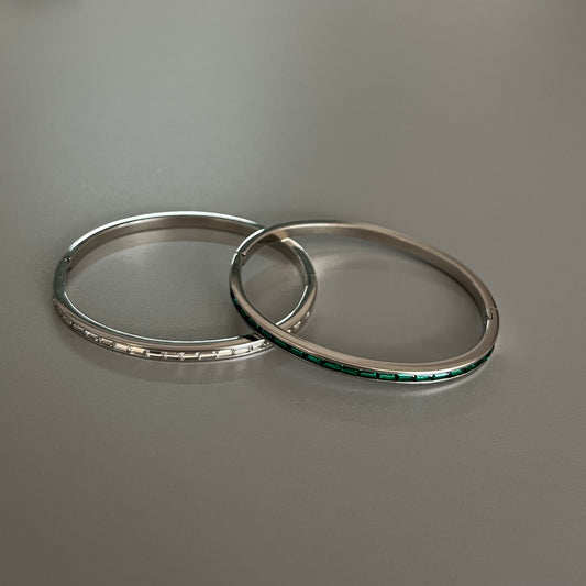 Brazalete baguette plateado