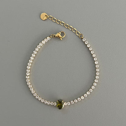 Pulsera óvalo verde