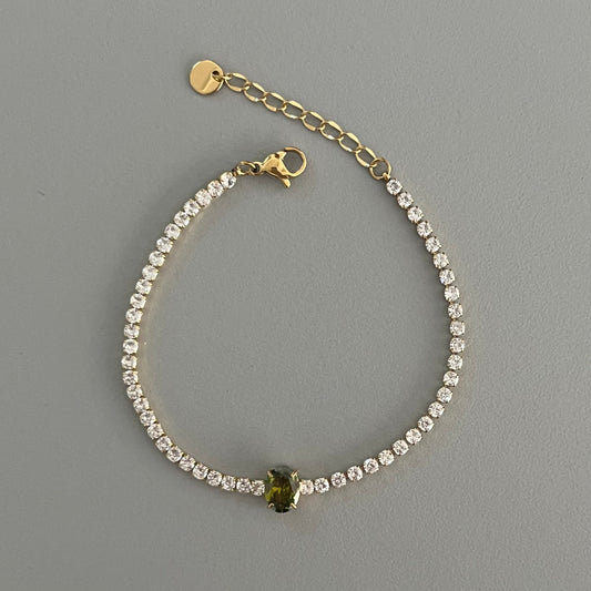 Pulsera óvalo verde