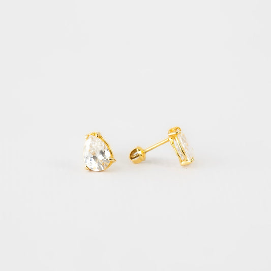 Broquel zirconia gota oro 14k