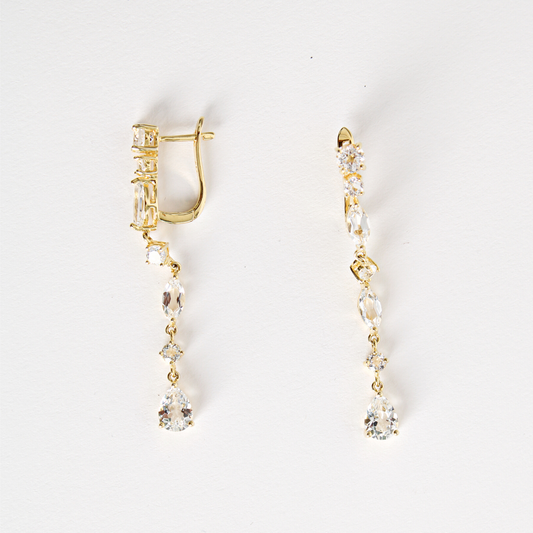 Aretes topacio blancos