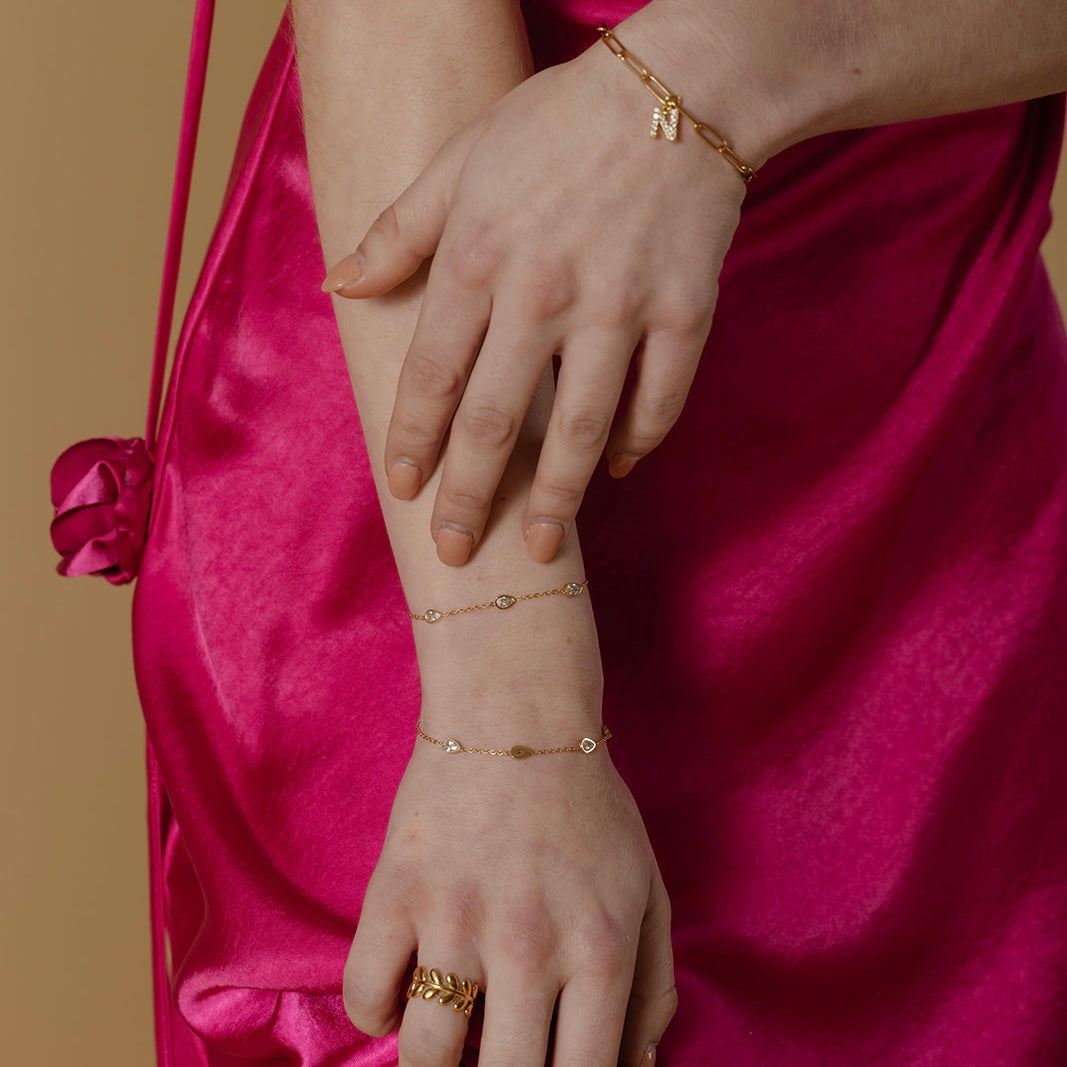 Pulsera zirconias de gota