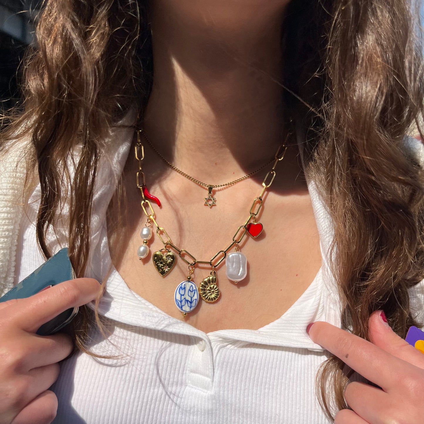 Collar dijes oversized