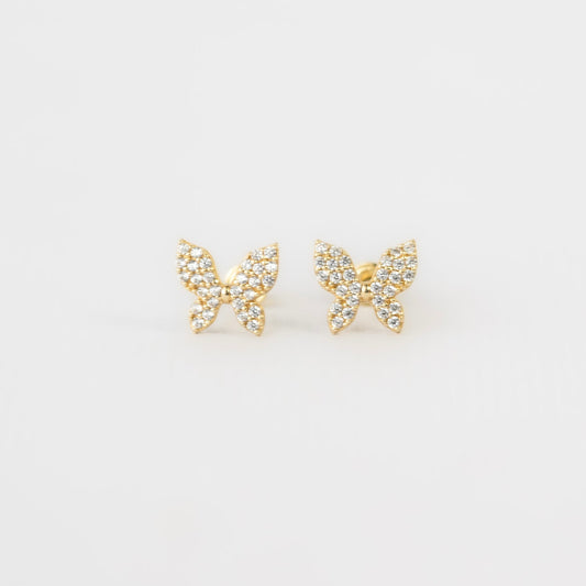 Aretes mariposa oro 10k