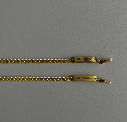 Pulsera cadena con placa
