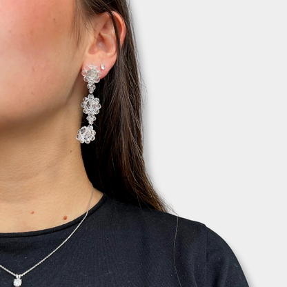 Aretes flor cristal