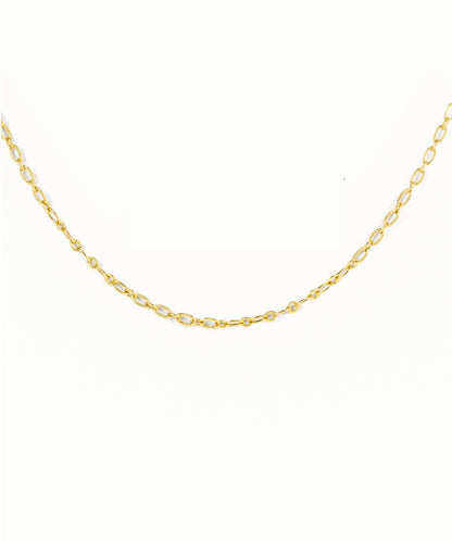 Collar de cadena en eslabones combinados