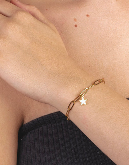 Pulsera cadena eslabones con estrella