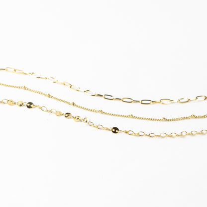Set pulseras de círculos y cadena