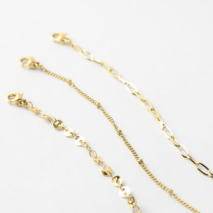Set pulseras de círculos y cadena