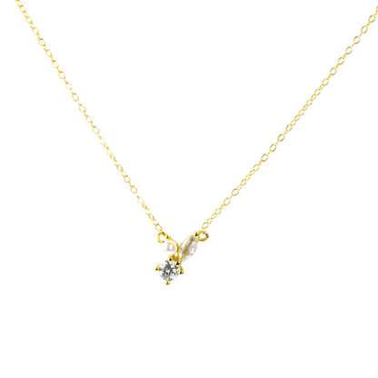 Collar zirconias y perla