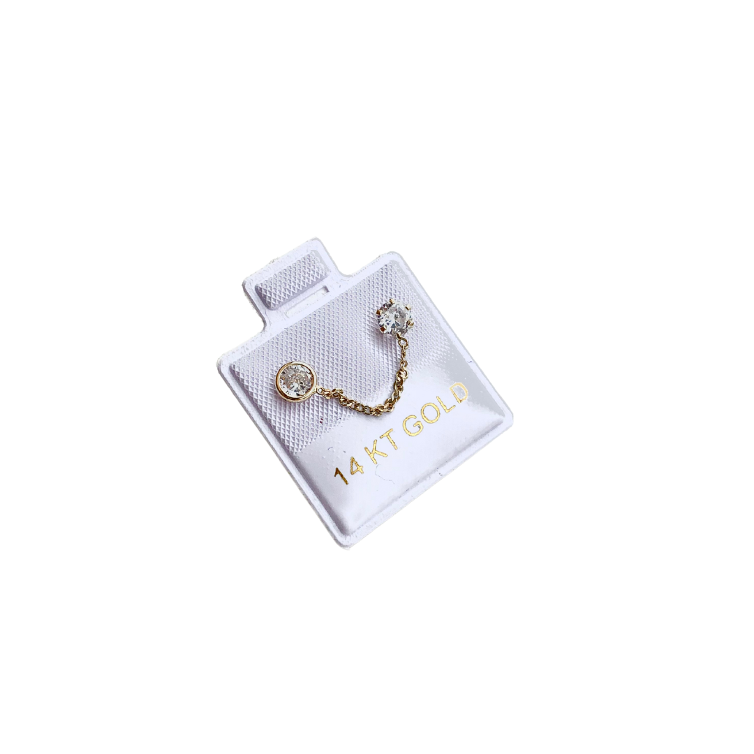 Arete de zirconias unidas oro 10k