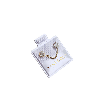 Arete de zirconias unidas oro 10k