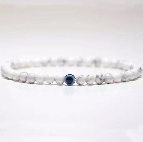 Pulsera de ojo - marmol blanco