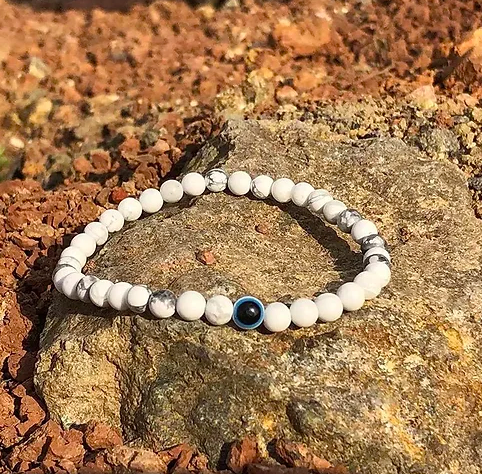Pulsera de ojo - marmol blanco