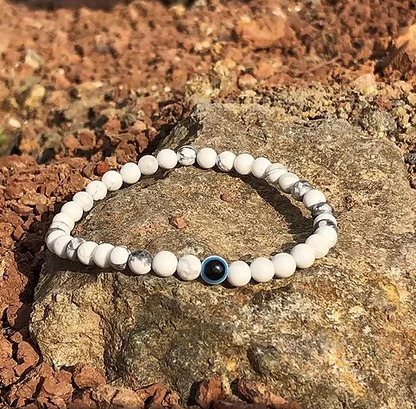 Pulsera de ojo - marmol blanco