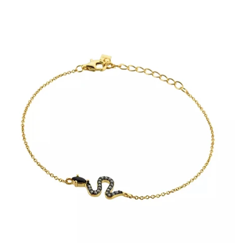 Pulsera serpiente con zirconias negras