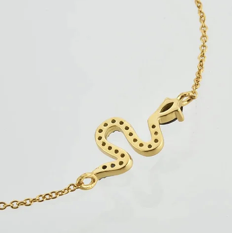 Pulsera serpiente con zirconias negras