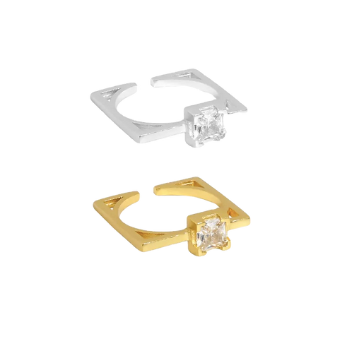 Anillo cuadrado con zirconia cuadrada