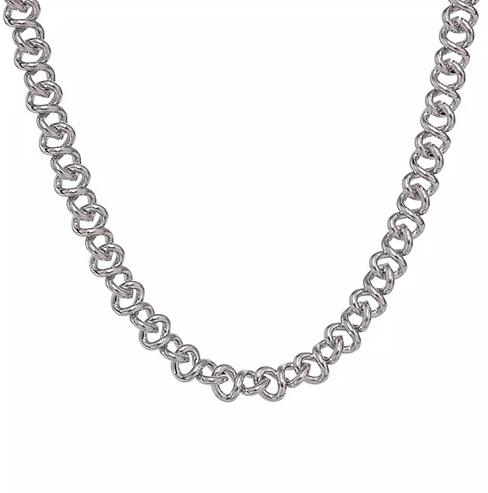 Collar cadena torcida plateada
