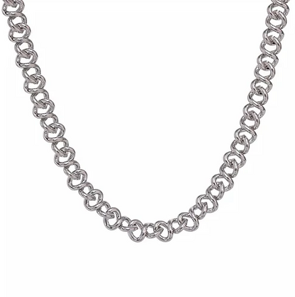 Collar cadena torcida plateada