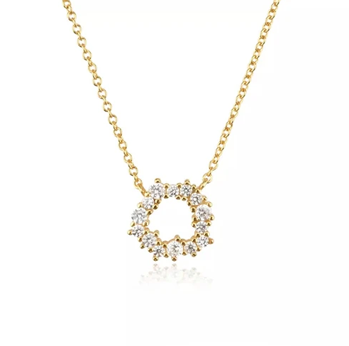 Collar circulo con zirconia