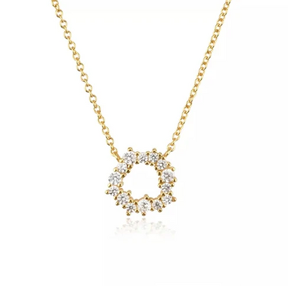 Collar circulo con zirconia