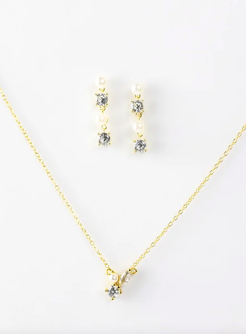 Set zirconias y perlas