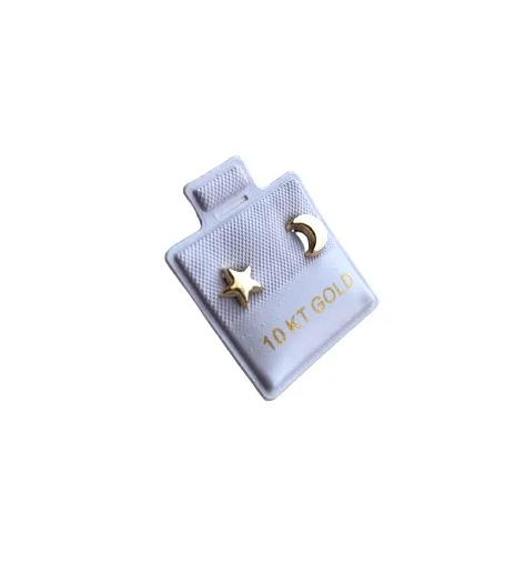 Par luna y estrella oro 10k